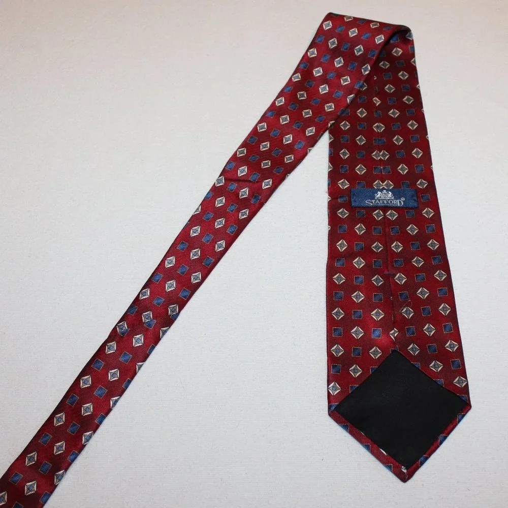 4 Stafford & Stafford Executive 100% silk neckties abstract floral classic lot